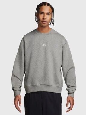 Nike SB Men's Skateboarding Crew Neck Sweatshirt (Heather Grey)
